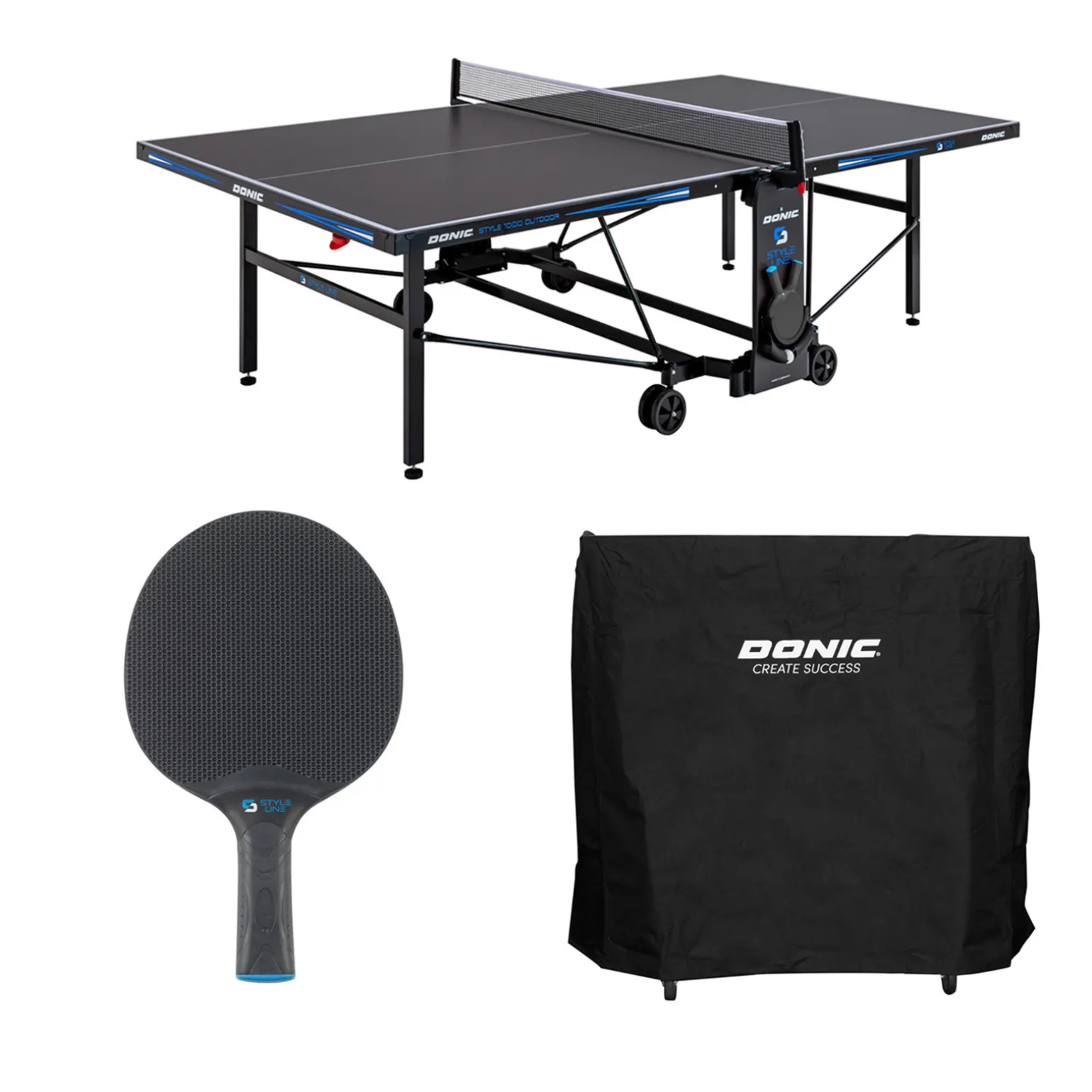 Donic Outdoor Tischtennisplatte Style 1000 inkl. Zubehör