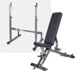 Taurus Hantelbank B900 inkl. Langhantelablage und 75kg Set