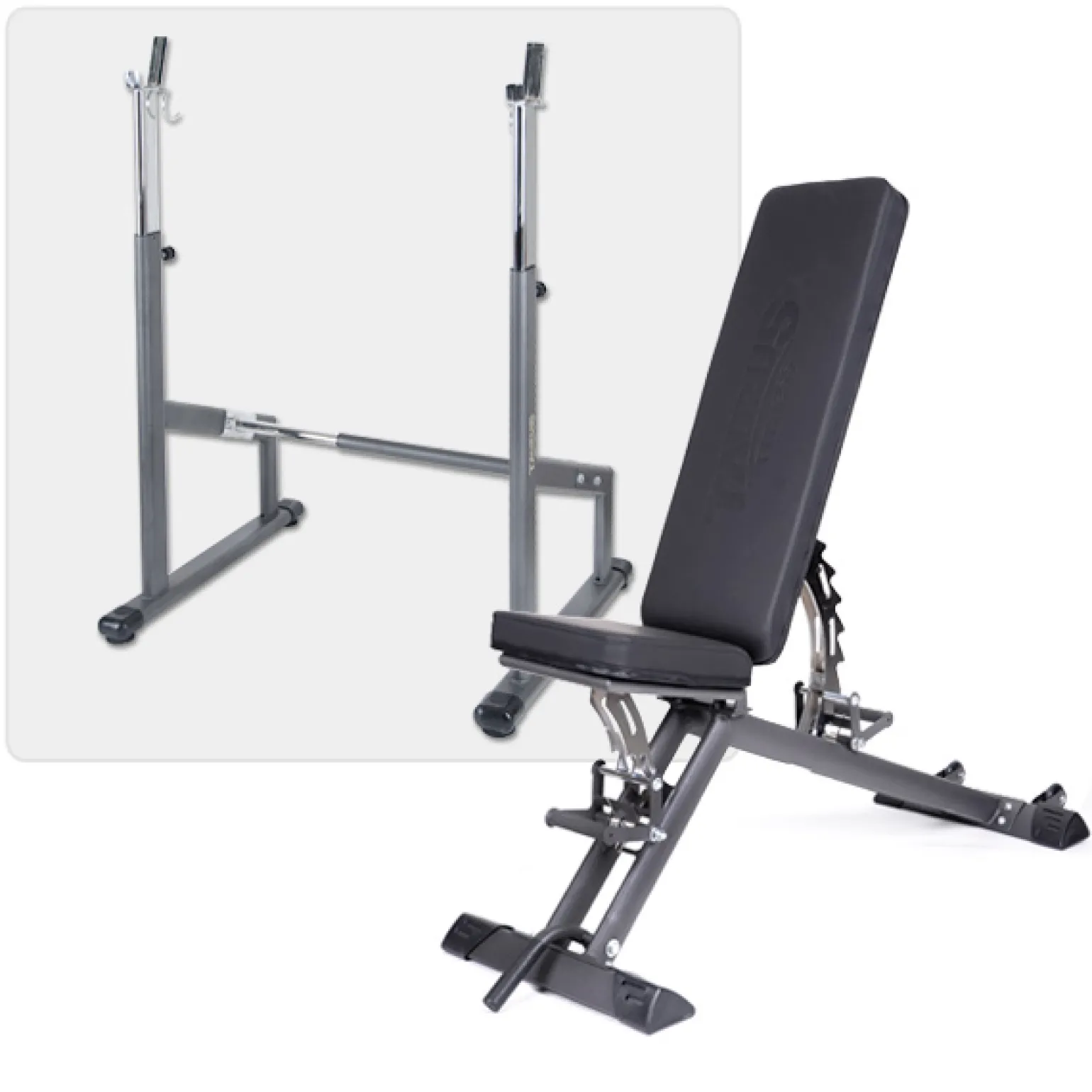 Taurus Hantelbank B900 inkl. Langhantelablage und 75kg Set